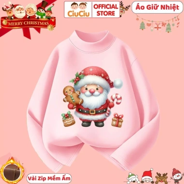 Áo Giữ Nhiệt Ông Già Noel Bé Trai và Bé Gái - CIUCIU KID Vải Zip Lông Mềm 119k 6