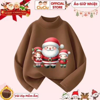 Áo Giữ Nhiệt Ông Già Noel Bé Trai và Bé Gái - CIUCIU KID Vải Zip Lông Mềm 119k 7
