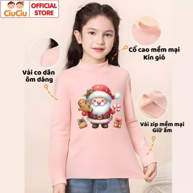 Áo Giữ Nhiệt Ông Già Noel Bé Trai và Bé Gái - CIUCIU KID Vải Zip Lông Mềm 119k 9