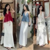 Áo hai dây cột cổ tiểu thư mút chun sau, form xoè, linen thoáng mát, 155k 2