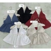 Áo hai dây cột cổ tiểu thư mút chun sau, form xoè, linen thoáng mát, 155k 8