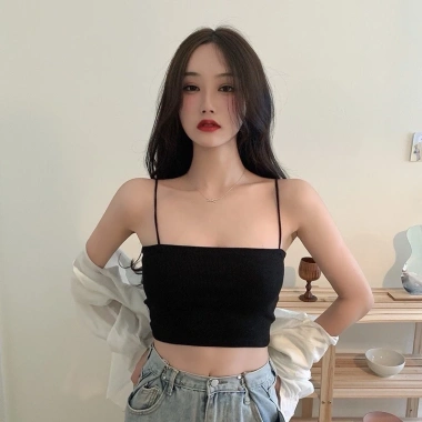 Áo hai dây nữ croptop ôm kiểu ống 2 dây bún cao cấp, giá 79.000đ - Sakura Shop