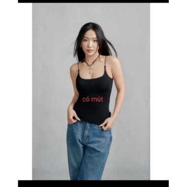 Áo hai dây sợi bún hai lớp, mút ngực giấu đường may cao cấp – Tặng dây chuyền thời trang khi mua 2sp 8 Áo hai dây sợi bún hai lớp, mút ngực giấu đường may cao cấp – Tặng dây chuyền thời trang khi mua 2sp 8