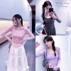 Áo hồng ren 2P + yếm ren, size 38-72kg, tặng dây chuyền cao cấp, giảm giá tới 18% 5