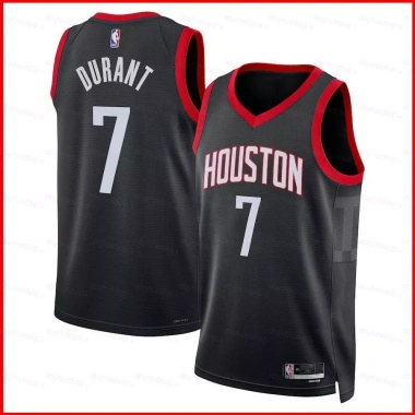 Áo Jersey NBA Houston Rockets Kevin Durant Đen Số 7 - Thích hợp trẻ em và người lớn, giảm giá đặc biệt