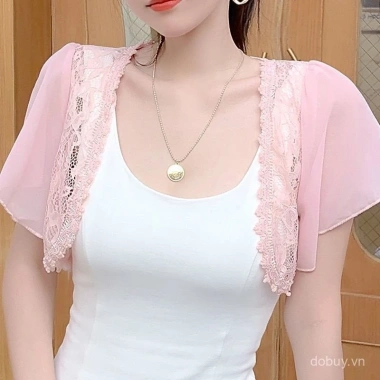 Áo khoác Bolero nữ cỡ lớn trắng đen tay ngắn, ren filipiniana – chỉ 90.468₫ 8