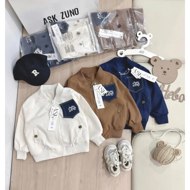 Áo khoác bomber bé trai 2 lớp dày dặn, túi jean BuddyLee vintage sành điệu - 220.900₫