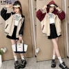 Áo khoác bomber nỉ bông thu đông cho bé gái 6-14 tuổi, 18-52kg, mẫu MAS, siêu ấm, giảm còn 85.000₫ 3
