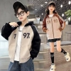 Áo khoác bomber nỉ bông thu đông cho bé gái 6-14 tuổi, 18-52kg, mẫu MAS, siêu ấm, giảm còn 85.000₫ 5
