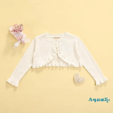 Áo Khoác Cardigan Dệt Kim Tay Dài Cổ Tròn Màu Sắc Đơn Giản Bé Gái 162.864 VND
