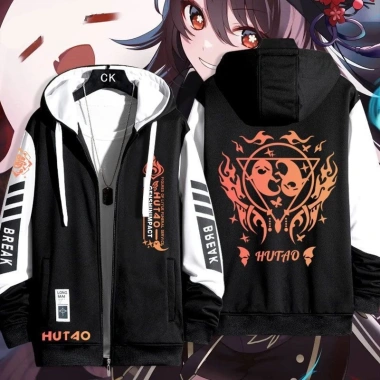 Áo khoác cardigan Genshin Impact Hu Tao unisex dài tay zipper jersey - 194.400₫