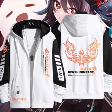 Áo khoác cardigan Genshin Impact Hu Tao unisex dài tay zipper jersey - 194.400₫