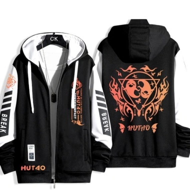Áo khoác cardigan Genshin Impact Hu Tao unisex dài tay zipper jersey - 194.400₫