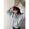 Áo Khoác Cardigan Nữ Retro Họa Tiết Gấu Nhỏ với Mũ Trùm Đầu, Ấm Cho Thu Đông