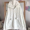 Áo khoác hoodie F&X hoa hồng nữ tính, nơ nhẹ, phong cách Nhật Bản mùa thu đông 9