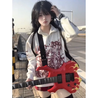 Áo khoác hoodie nữ cổ đứng phong cách Nhật Bản, dài tay rộng mùa xuân hè 2.025 - Giá ưu đãi 237.826₫