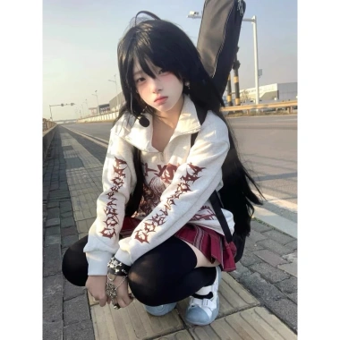 Áo khoác hoodie nữ cổ đứng phong cách Nhật Bản, dài tay rộng mùa xuân hè 2.025 - Giá ưu đãi 237.826₫