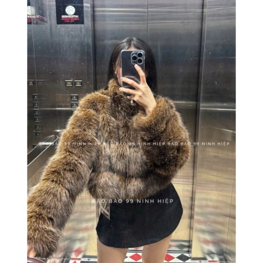 Áo khoác lông rái cá Luxury CropTop 862 chuẩn Quảng Châu VIP, khóa Titan dày dặn nặng tay, giảm 21% 4