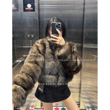 Áo khoác lông rái cá Luxury CropTop 862 chuẩn Quảng Châu VIP, khóa Titan dày dặn nặng tay, giảm 21% 5