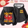 Áo khoác nỉ bông CIUCIU KID bé trai/gái - Lót bông giữ ấm, hình Tôi Yêu Việt Nam, 214k 5