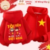 Áo khoác nỉ bông CIUCIU KID bé trai/gái - Lót bông giữ ấm, hình Tôi Yêu Việt Nam, 214k 10