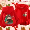 Áo khoác nỉ hoodie lót bông Noel Labubu cho bé trai, bé gái CIUCIU KID vải co dãn mềm ấm giữ nhiệt