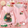 Áo khoác nỉ hoodie lót bông Noel Labubu cho bé trai, bé gái CIUCIU KID vải co dãn mềm ấm giữ nhiệt 5