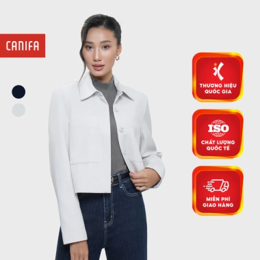 Áo khoác nữ CANIFA cổ bẻ dài tay dáng ngắn - Giá chỉ 559.000 VND, giảm tới 20%