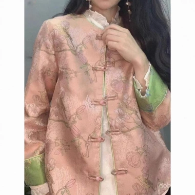 Áo khoác nữ jacquard thanh lịch phong cách retro mùa xuân - Giá ưu đãi 357.117đ
