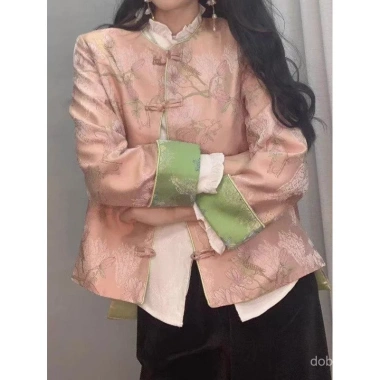 Áo khoác nữ jacquard thanh lịch phong cách retro mùa xuân - Giá ưu đãi 357.117đ