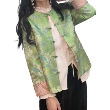 Áo khoác nữ jacquard thanh lịch phong cách retro mùa xuân - Giá ưu đãi 357.117đ