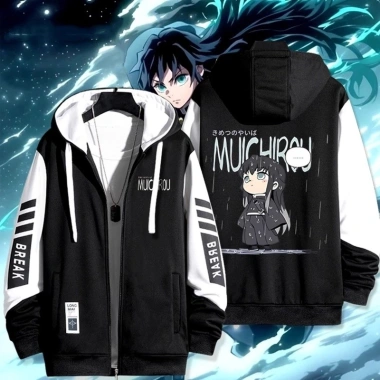Áo khoác unisex PS2 Demon Slayer Tokitou Muichirou dây kéo – giá chỉ 276.480₫, giảm 21%