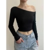 Áo lệch vai croptop vải gân tăm lụa cao cấp - Bigsize 38‑78kg, giảm giá 22% 5
