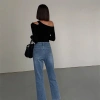 Áo lệch vai form dài vải gân tăm lụa cao cấp, size 38-80kg, giá 97.999đ, tặng dây chuyền 2sp 2