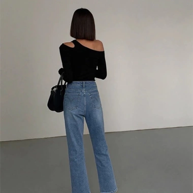 Áo lệch vai form dài vải gân tăm lụa cao cấp, size 38-80kg, giá 97.999đ, tặng dây chuyền 2sp 2