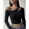 Áo lệch vai xẻ lỗ xoắn thời trang, vải xịn co giãn, big size - Giá ưu đãi 120k 9