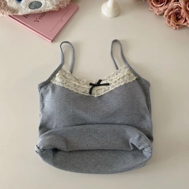 Áo Len 2 Dây Croptop Mút Đệm Cotton Viền Ren Nơ Ngực Ôm Body Quyến Rũ Qccc Tongkhominha 10
