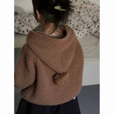 Áo len dệt kim mũ trùm đầu mới, dễ thương cho bé trai và bé gái, giảm giá 457.239₫