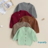 Áo len mùa thu đông trẻ em ấm áp dài tay, cardigan dệt kim nút, unisex cho bé trai và bé gái - chỉ 255.960₫