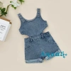 Áo Liền Quần Cổ Vuông Không Tay Màu Trơn - Thời Trang Mùa Hè Bé 6 Tháng‑4 Tuổi, Giá 180.900₫ 4