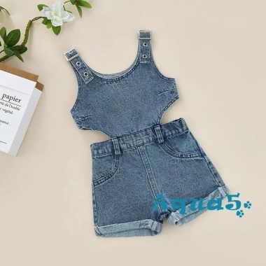 Áo Liền Quần Cổ Vuông Không Tay Màu Trơn - Thời Trang Mùa Hè Bé 6 Tháng‑4 Tuổi, Giá 180.900₫
