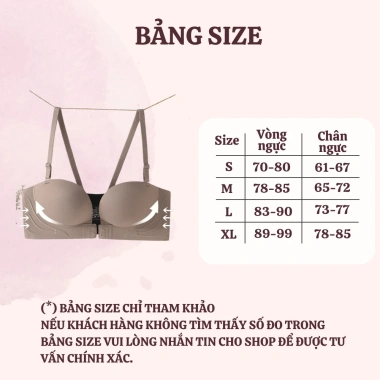 Áo Lót Hở Lưng BRA13 Cài Trước, Su Đúc Mút Bàn Tay Nâng 3cm Không Lộ Viền 230k 9