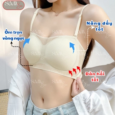 Áo lót nữ không dây BRA06 nâng vòng 1 ôm quả, chống trượt không tụt, dây đeo tháo rời – 145.000₫ 5
