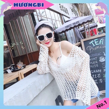 Áo lưới ren tym đi biển phối bikini - Siêu nhẹ, sexy, giảm giá 20% chỉ 125k