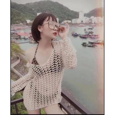 Áo lưới ren tym đi biển phối bikini - Siêu nhẹ, sexy, giảm giá 20% chỉ 125k 2 Áo lưới ren tym đi biển phối bikini - Siêu nhẹ, sexy, giảm giá 20% chỉ 125k 2