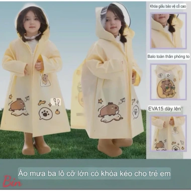 Áo mưa trẻ em dải dây đặn siêu dễ thương, chống thấm, giá ưu đãi 109.800 VND