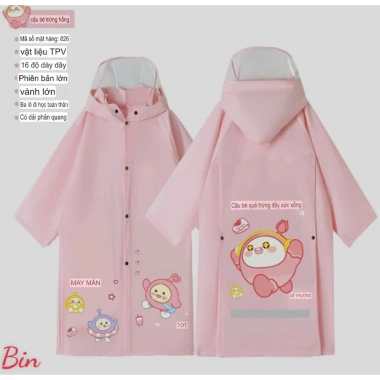 Áo mưa trẻ em dải dây đặn siêu dễ thương, chống thấm, giá ưu đãi 109.800 VND