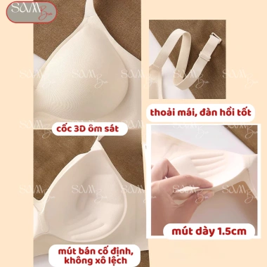 Áo Ngực Đệm Vừa Đúc Su Lạnh Không Gọng Giọt Nước, Ôm Ngực Tôn BRA07 150.000 VND