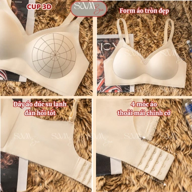 Áo Ngực Đệm Vừa Đúc Su Lạnh Không Gọng Giọt Nước, Ôm Ngực Tôn BRA07 150.000 VND