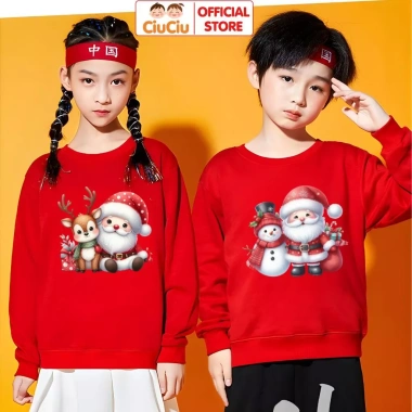 Áo Nỉ Giáng Sinh Bé Trai - Bé Gái - Ông Già Noel, Tuần Lộc, Người Tuyết, CIUCIU KID, 160k